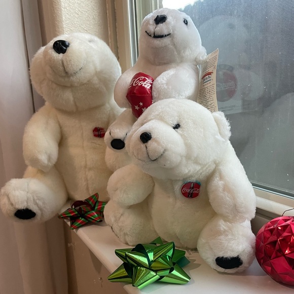 VTG 90s Coca Cola white polar bears stuffed animals - Picture 12 of 12